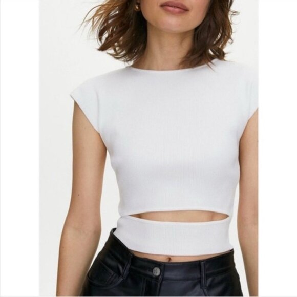 nwot Wilfred cut out knit top xs Birch off wht cream - Picture 1 of 3